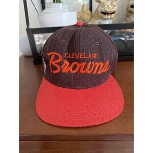 Vintage Sports Specialties Cleveland Browns Snapback Hat Black Pinstripes NFL
